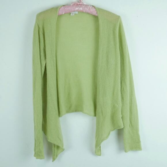 Garnet Small Cashmere Open Cardigan Fairy Balletcore Pastel Green Feminine - Picture 1 of 8